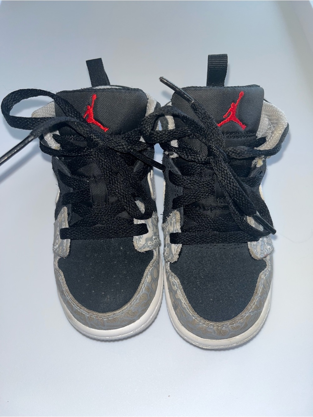 Jordan Kids Black and Red High-Top Sneakers